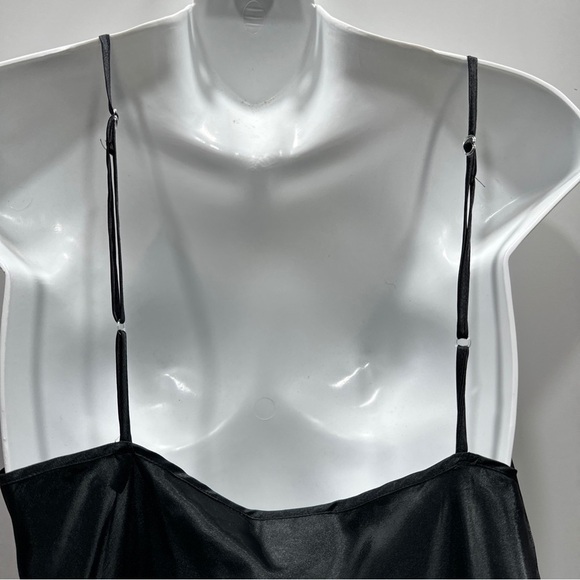 Black Negligee Nightgown Babydoll Ruffles Satin by‎ adonna Size M vintage - Picture 7 of 9